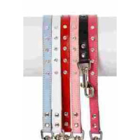 Dogue Leather glamour lead, 120cm * 18mm, Light blue