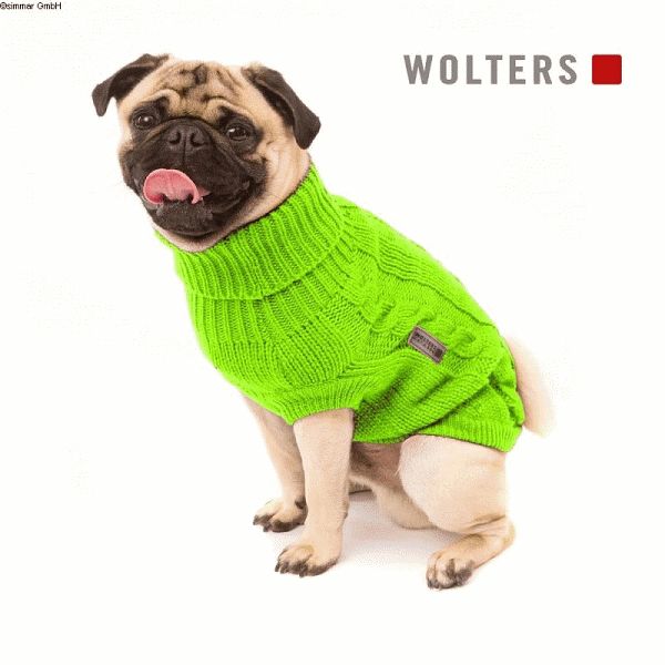 Zopf-Strickpullover fuer Mops & Bulldog Brustumfang bis 64cm - zum Schliessen ins Bild klicken