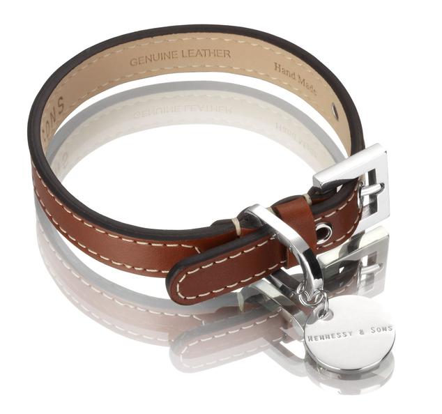 Hennessy & Sons Royal Lederhundehalsband, Gr. M, Rot